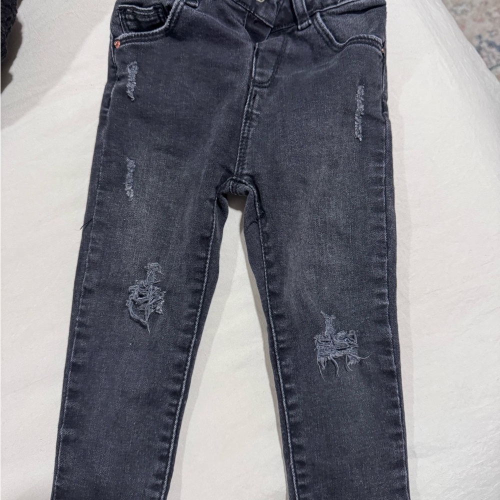 Zara Kids Distressed Black Jeans